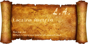 Laczina Asztrid névjegykártya